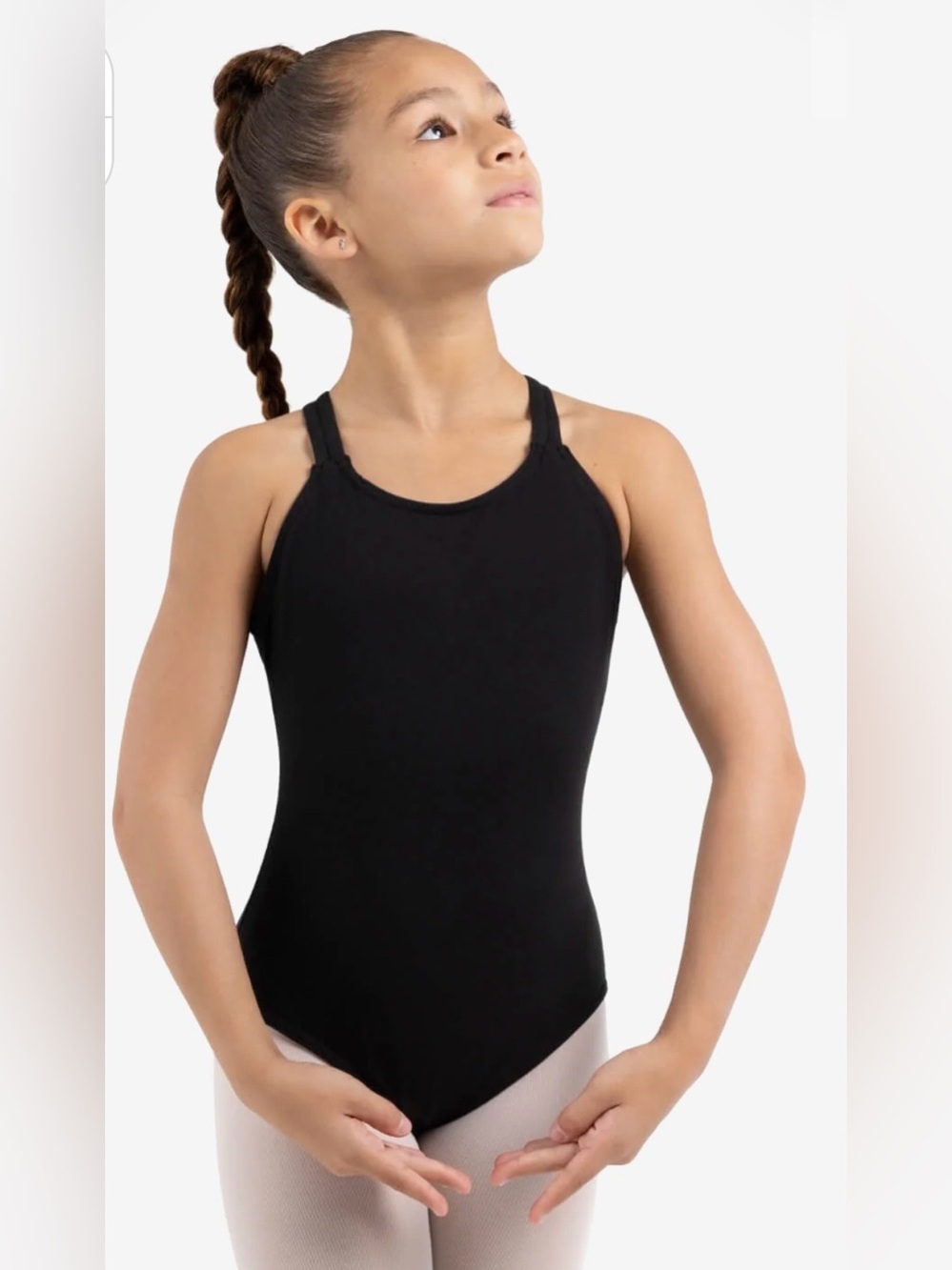 NWT Capezio Girls' Black Ballet Leotard Double Strap